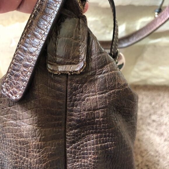 Dooney & Bourke brown embrossed shoulder b… - Picture 13 of 16
